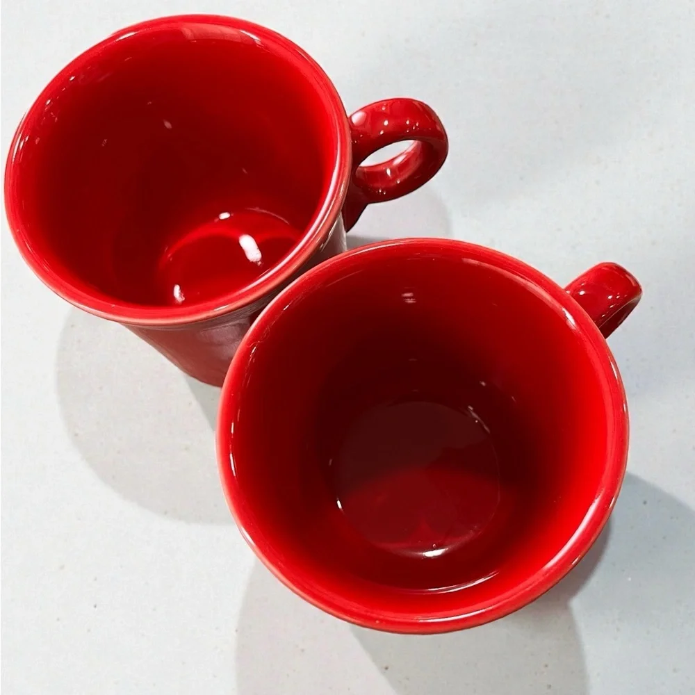 Fiesta scarlet red coffee tea mug set of 2